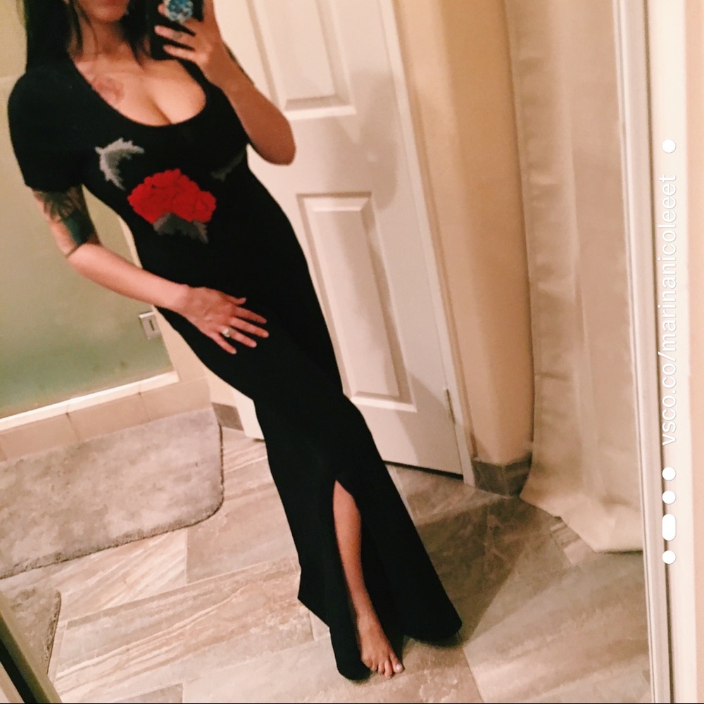 Vintage knit maxi dress